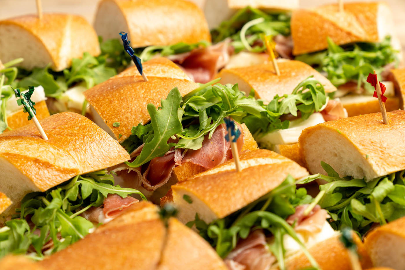 Prosciutto and mozzarella cheese sandwiches at The Real Food Academy Tampa.