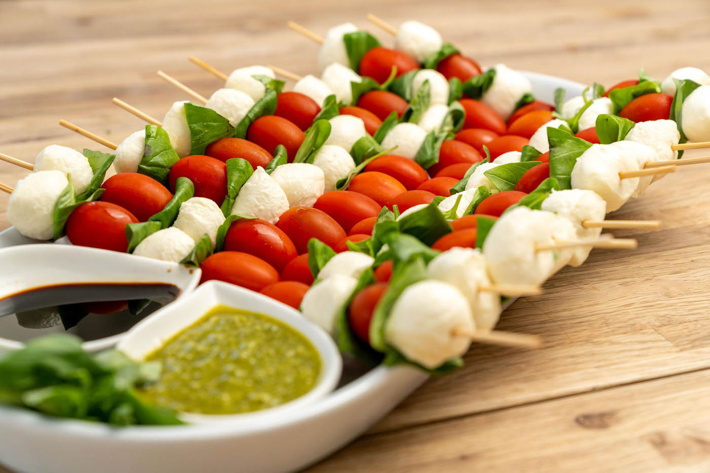 Caprese skewers at The Real Food Academy Tampa.