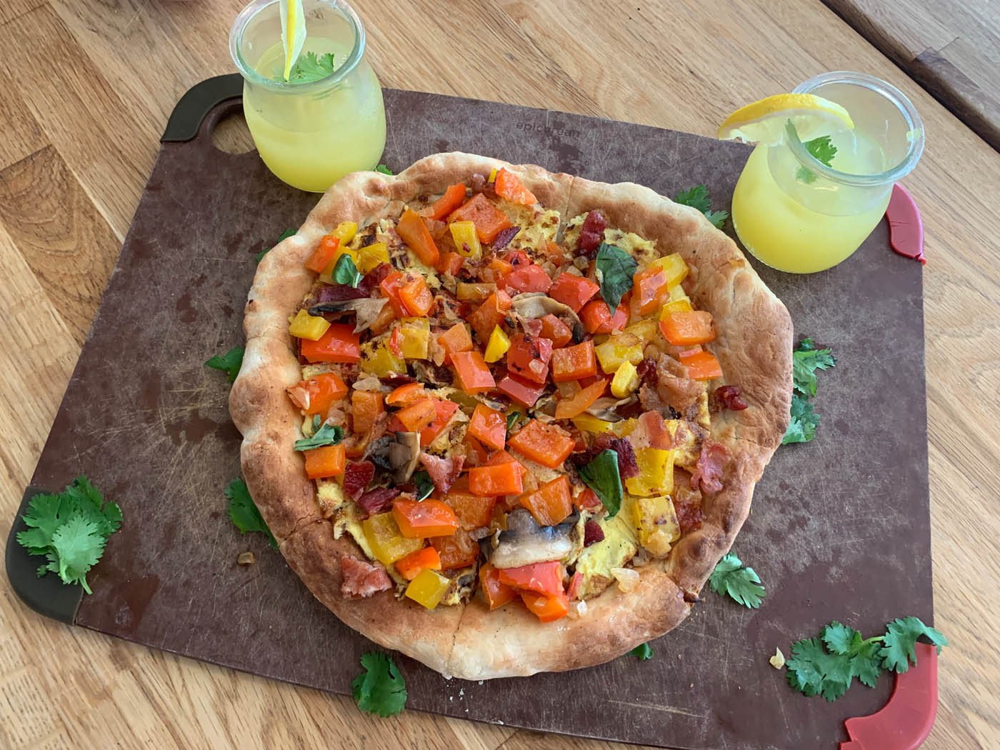 A fresh made pizza made at The Real Food Academy Tampa birthday party.