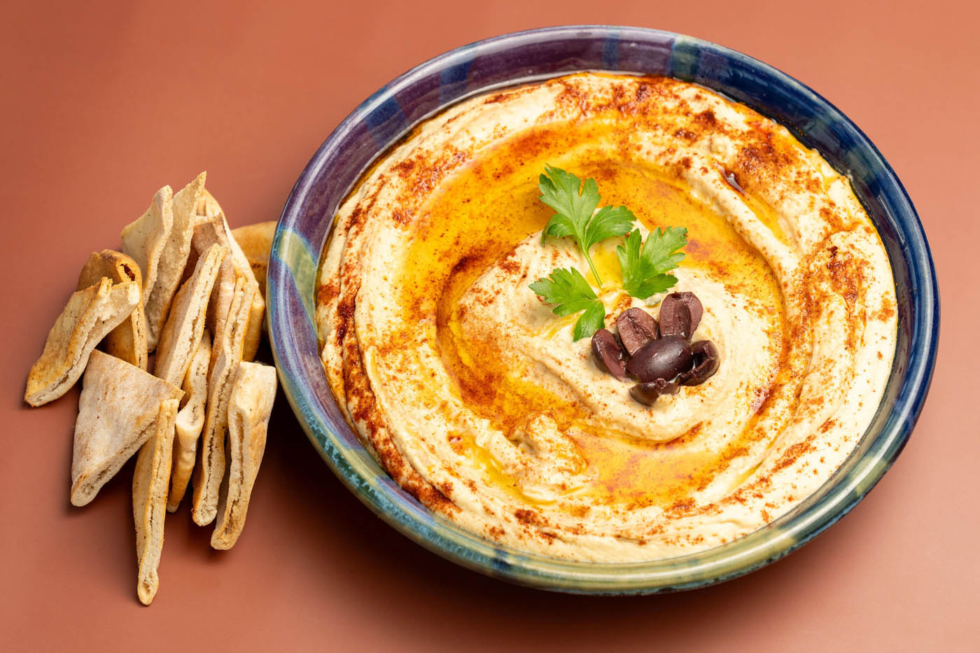 Hummus with pita crackers at The Real Food Academy Tampa.