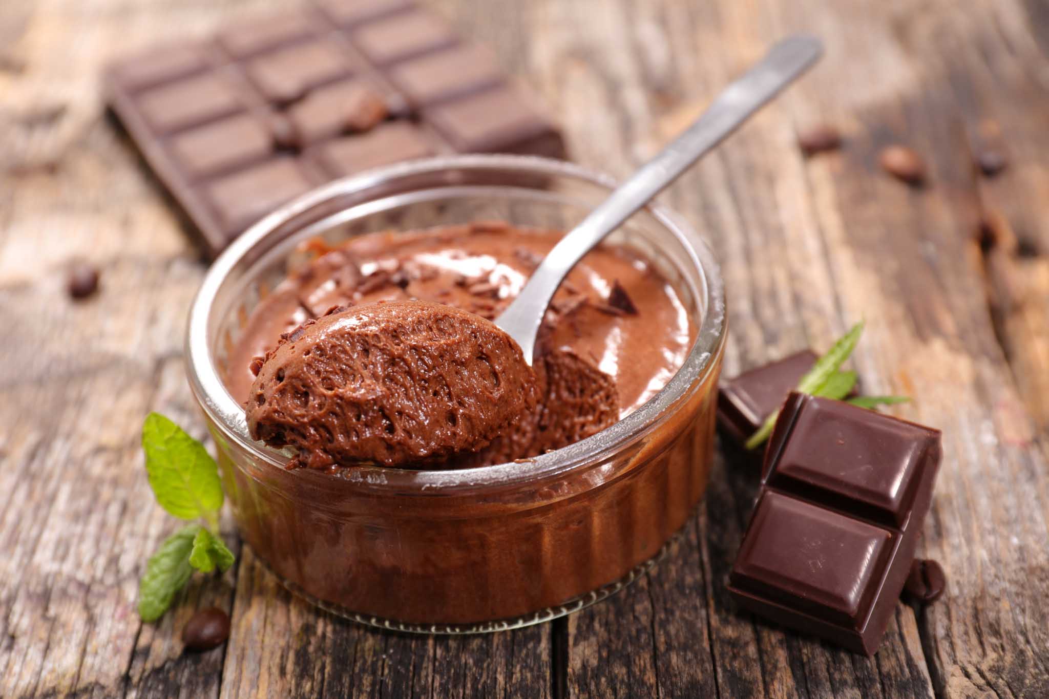 The Real Food Academy Tampa fresh chocolate mousse with dark chocolate.