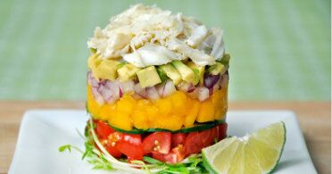 The Real Food Academy Orlando crab and mango tower. 